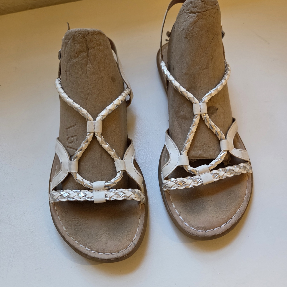 b.o.c. White Braided Sandals